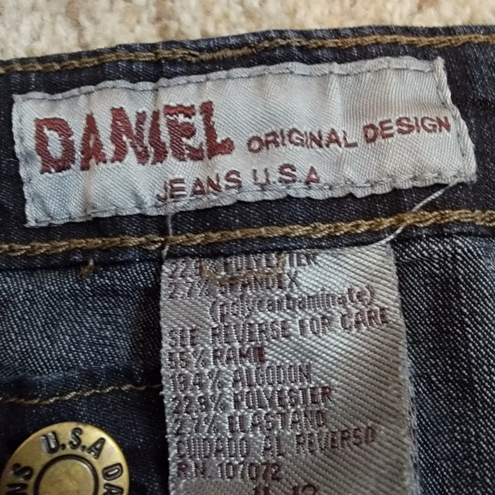 Vintage Daniel Original Jeans Women's Size 11/12 Embroidered Blue Floral - Picture 7 of 7